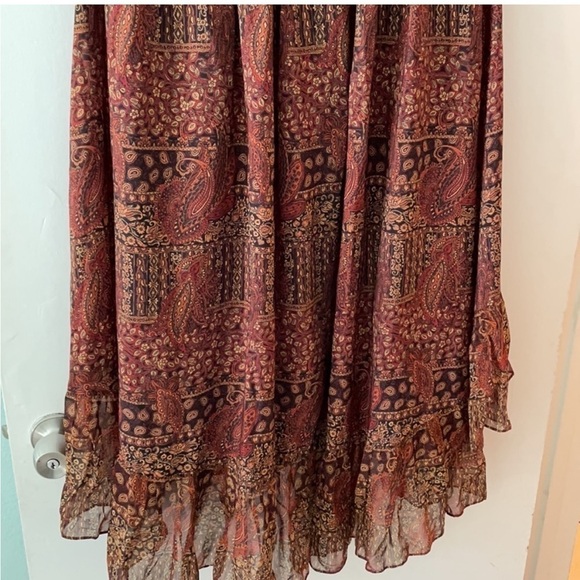 Anthropologie A line high low silk Prairie Cottagecore Petite gorgeous dress Xs - Picture 7 of 9